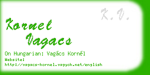 kornel vagacs business card